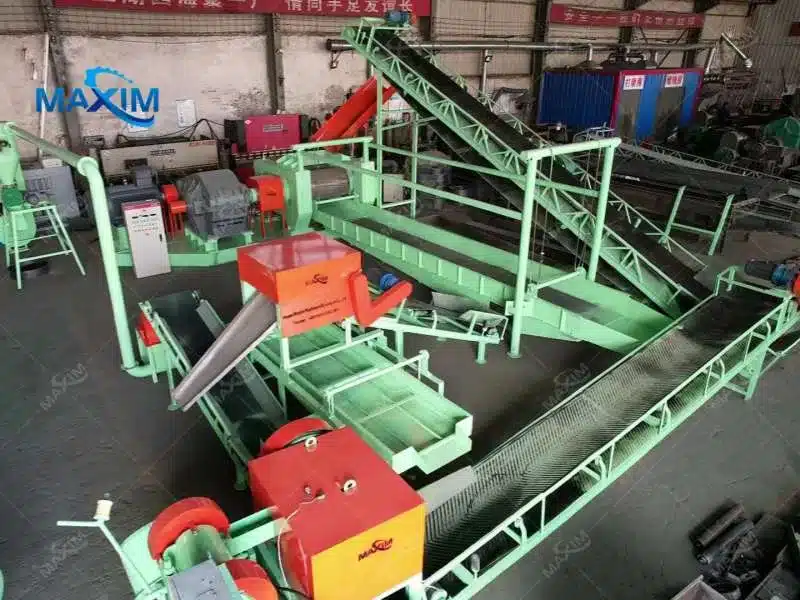 Tire recycling production line