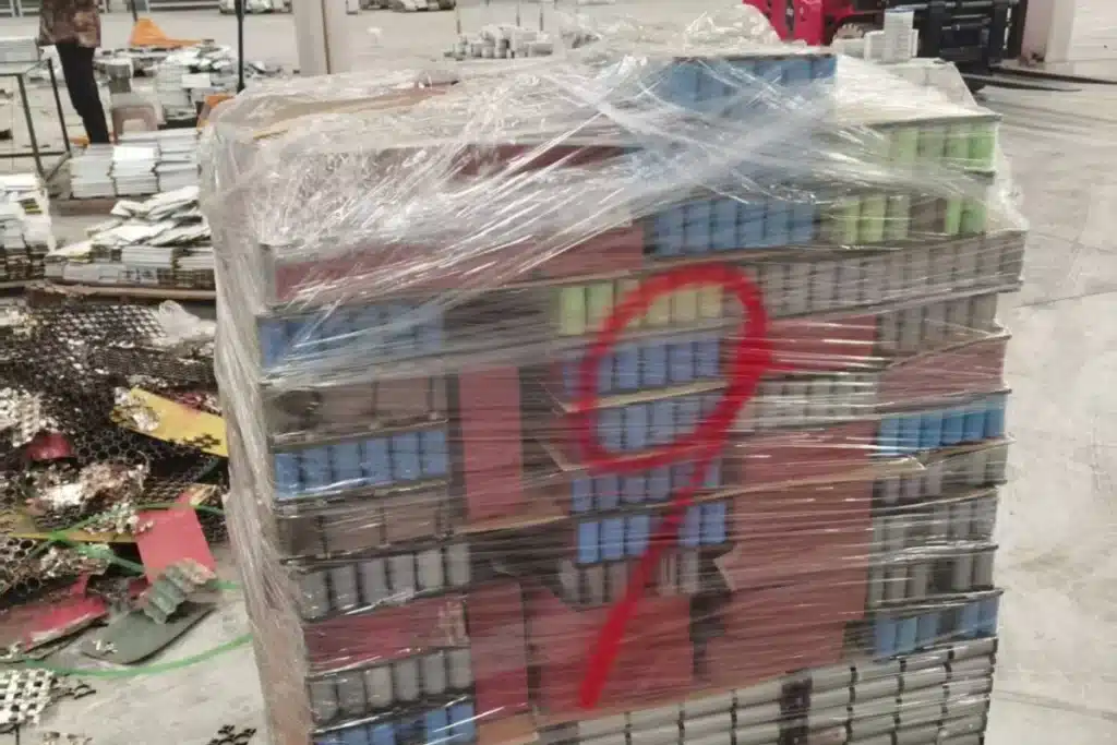 battery recycling batteries packed